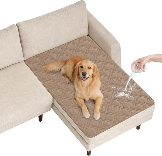100% Waterproof Dog Bed Cover Pet Blanket,Taupe+Apricote (42"x50") | ,7-Layer Reversible Couch Covers for Dogs Met for Sofa Furniture Car Camping by Unknown