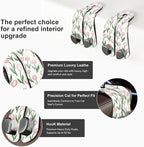 CoBak Purse Hook for Car - Universal Premium Stitched Leather and Aluminum-Magnesium Alloy Double Car Seat Back Storage Hook for Purses, Handbags, Bags (2 Pack),Tulip - Image 2