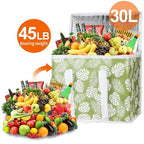 Bodaon 1-Pack Insulated Reusable Grocery Shopping Bags, X-Large Picnic Cooler Bag with Top Cold, Green-Leaf - Image 4