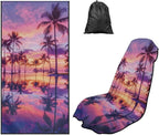 Horeset Sunset Palm Tree Car Seat Towel Cover – Quick-Dry & Washable Front Seat Protector, Universal Fit for Cars SUVs Trucks Sedans Vans, Hawaii Tropical Design - Image 5