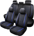 MINGBRON Leather Car Seat Covers Full Set, Universal Faux Leather Car Seat Covers 5 Seats, Automotive Seat Covers for Most Sedans SUVs Trucks, Front and Rear Seat Covers by MINGBRONCARSEATCOVER