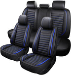 MINGBRON Leather Car Seat Covers Full Set, Universal Faux Leather Car Seat Covers 5 Seats, Automotive Seat Covers for Most Sedans SUVs Trucks, Front and Rear Seat Covers by MINGBRONCARSEATCOVER