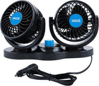 XOOL Car Fan 12V Portable Auto Cooling Fan with Cigarette Lighter Plug, 360° Rotatable High Power Vehicle Fan for Truck SUV RV by XOOL