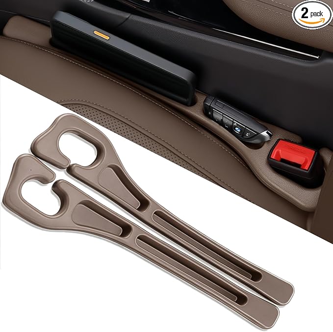 BESTKEE Car Seat Gap Filler 2 Pack, No Drop Seat Gap Plug with Dual Storage Slots, Blocks Phones Keys Coins, Flexible EVA Console Gap Filler Auto Accessories for Cars SUVs Trucks by TacticalGear