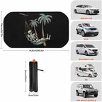 Cartoon Skeleton Palm Trees Car Windshield Sun Shade Foldable Umbrella Auto Sunshade for Car Truck SUV-Blocks Sun Visor Protector-Keeps Your Vehicle Cool - Image 3