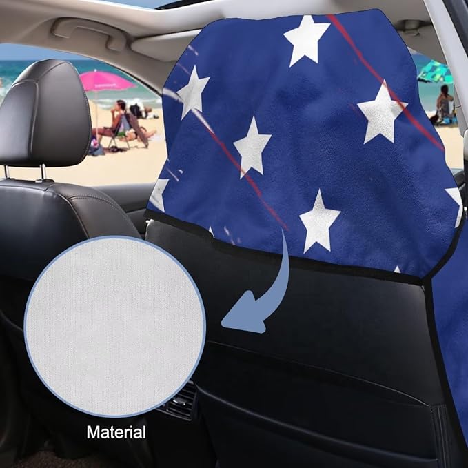 SEANATIVE Retro US Flag Car Seat Towel Covers with Storage Bag Seat Post Workout Sweat Washable Cover for Car Towel for Dog Pet Workout Outdoor Sport Activities - Image 6