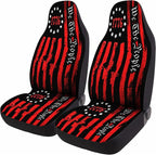 GENANY Vintage Patriotic Flag Car Seat Covers, 2-Piece Front Seat Set | 2-piece polyester front seat cover set, each 35 x 21 x 21 inches, with adjustable straps and hooks - Image 2