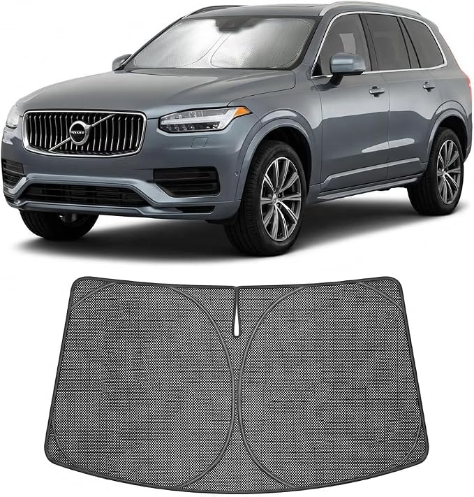 Proadsy Custom Fit 2016-2026 Volvo XC90 Windshield Sun Shade, Blocks Heat | Ice Crystal Micro-Refraction Blocks 99% UV, Drops Cabin Temp 54°F. Foldable Full Coverage for Summer Parking/Camping Privacy by Proadsy