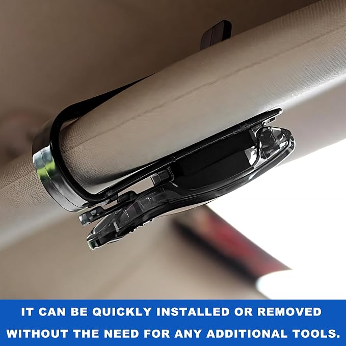 4 PCS Sunglass Holder for Car Sun Visor, Vehicle Interior Visor Eyeglasses Hanger with Sponge Pad, One-Handed Operation Sun Shade Glasses Organizer for Car SUV Truck - Image 4