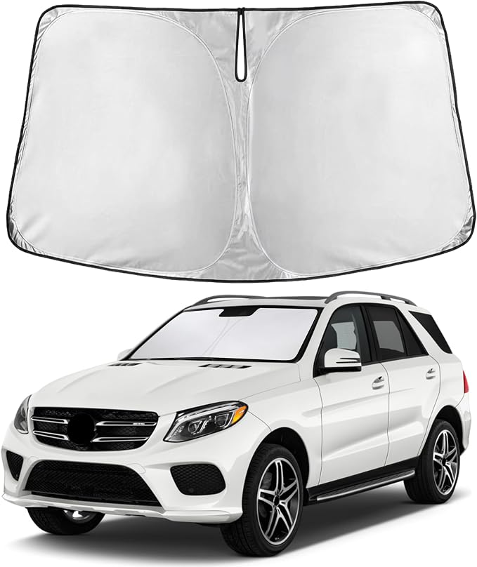EcoNour Windshield Sunshade Compatible for MercedesBenz GLE Class 2012-2019 | (Not Fit for GLE Class Coupe) Sun Visor for Front Window Sun Shade Cover, UV Heat Protector, Car Accessories by EcoNour