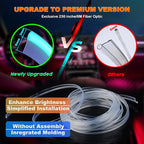 Jushope Car LED Lights, Interior Car Lights with Wireless APP/RF Remote/Button Control, Car Ambient Lighting Kit with 236" Integrated Molding Fiber Optic RGB Sync to Music (USB) - Image 2