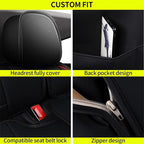IKABEVEM Car Seat Covers for VW/Volkswagen Taos 2022-2026 Full Set(5 Seats) | Luxury Fuax Leather, Waterproof, Airbag Compatible, Easy to Install, Scratch‑Resistant Seat Protection, Redline - Image 6