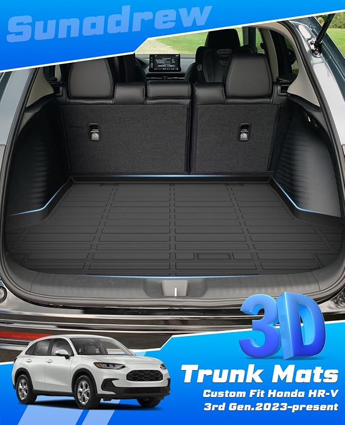 Sunsdrew Trunk Cargo Liner for Honda HR-V 2023-2026 (Included Hybrid), Rear Cargo Mat Trunk Mat for HRV Accessories All Weather Protection TPE Rubber Raised Edge - Image 5