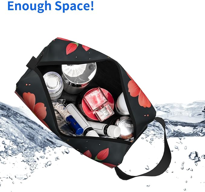 flower hedgehog Makeup Bag - Durable 600D Oxford Fabric Travel Cosmetic Bag, Shockproof Foam Padded Toiletry Organizer for Gym & Daily Use 10x6.2x4.9 Inch - Image 5