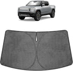 Proadsy Custom Fit 2022-2026 Rivian R1T Windshield Sun Shade, Blocks Heat | Ice Crystal Micro-Refraction Blocks 99% UV, Drops Cabin Temp 54°F. Foldable Full Coverage for Summer Parking/Camping Privacy by Proadsy