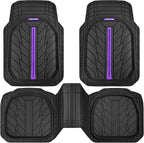 CAR PASS Tire Tread DeepDish Rubber Floor Mats for car Heavy Duty car mats All Weather, Universal XL~M Trim to Fit for Truck SUV Vehicle Automotive, Waterproof car mats 3 Piece (Purple Black) - Image 9