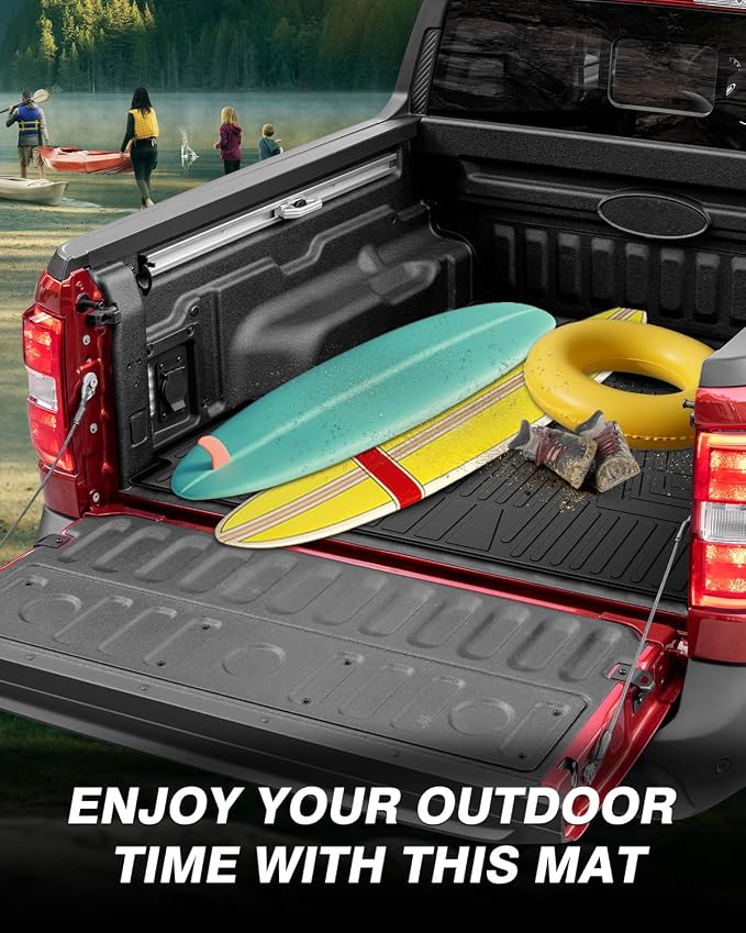 Powerty Truck Bed Mat for Ford Maverick (Gas & Hybrid XL/XLT/Lariat Models) 2022 2023 2024 2025 2026 Accessories All Weather Truck Bed Liner TPE Pickup Bed Mat Black - Image 8