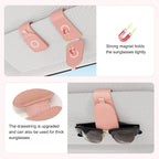 Sotfamily Magnetic Sunglass Holder for Car Visor, 2 Packs, Faux Leather | Strong Magnetism, for Most Car Visors, No Marks on Visor, Gift-Ready Packaging, Sunglass Organizer, Car Accessories for Men - Image 4