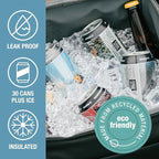 Tahoe Soft-Sided Collapsible Cooler - 30 Can - Heather Cool Gray/Shadow Gray (4PK PDQ Target SMU) | Keep Food and Drinks Cold Without Bulky Storage | The Leak-Resistant Liner Contains Meltwater, and the Frame Folds Flat - Image 4