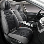 MINGBRON Leather Car Seat Covers,Car Seat Protector Waterproof,Seat Covers Full Set, Car Seat Protectors 5 Seats,Automotive Seat Covers Fit Most Cars Grey&Black - Image 2