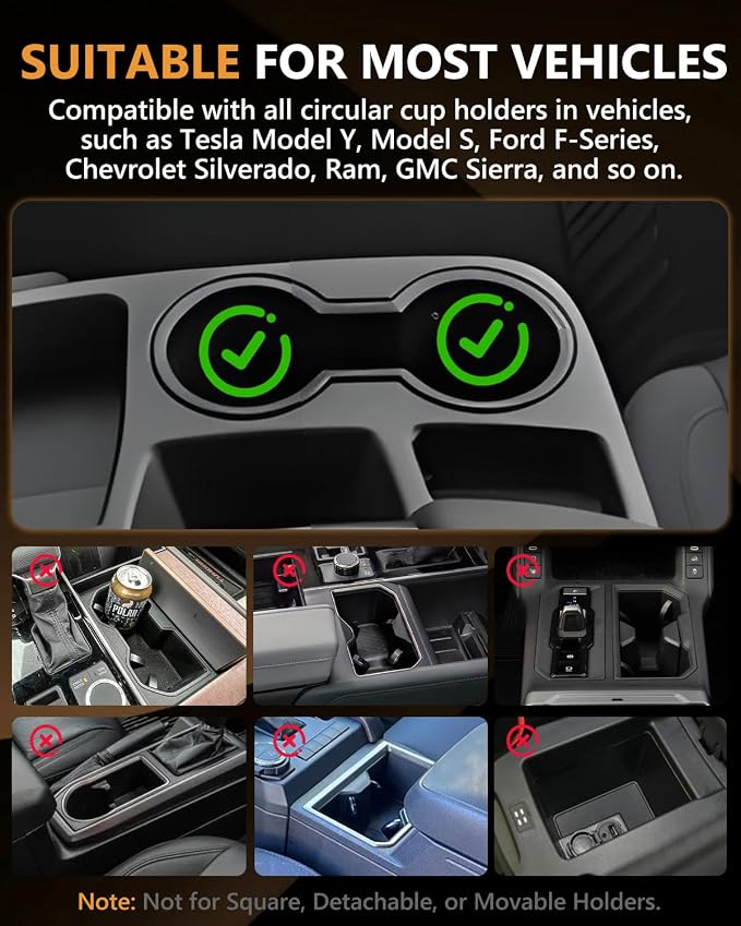 360° Rotating Car Laptop Desk - Cup Holder Mount Car Table Tray, Compatible with Tesla Model Y/3/S, F-150/Explorer/Maverick & Most Vehicles, Car Accessories for Women & Men - Image 2