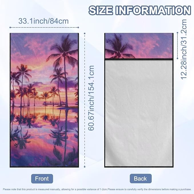 Horeset Sunset Palm Tree Car Seat Towel Cover – Quick-Dry & Washable Front Seat Protector, Universal Fit for Cars SUVs Trucks Sedans Vans, Hawaii Tropical Design - Image 9