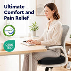 Office/Car Seat Cushion, Non-Slip Sciatica & Back Coccyx Tailbone Pain Relief Chair Pad, Memory Foam Butt Pillow for Computer Desk, Wheelchair, Driving (Black) (Pack of 2) - Image 8