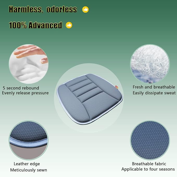 Car Seat Cushion Pad for Home Use Car Driver Seat Office Chair Memory Foam Seat Cushion - Image 3