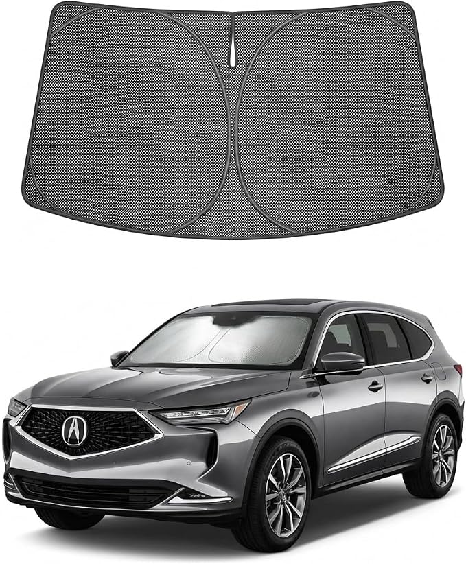 Proadsy Custom Fit 2022-2026 Acura MDX Windshield Sun Shade, Blocks Heat | Ice Crystal Micro-Refraction Blocks 99% UV, Drops Cabin Temp 54°F. Foldable Full Coverage for Summer Parking/Camping Privacy by Proadsy