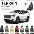 for GMC Terrain 2010-2025 2026 Car Seat Covers, Full Set, Black | Luxury Full Coverage Leather Seat Protectors, Waterproof Breathable Non-Slip Easy to Install, Airbag Compatible, All-Season - Image 3