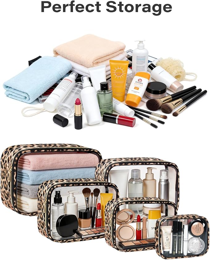 TSA Approved 5 Piece Diaper Bag Organizer Pouch Set, Waterproof Clear Toiletry Bag Travel Packing Organizer Bags Clear Makeup Pouch Cosmetic Case with Zipper Car Essentials Bag - Image 2