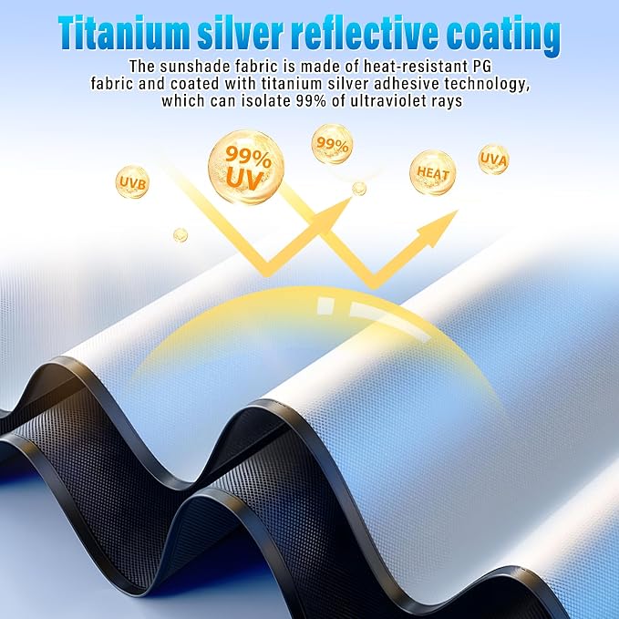 JUSTTOP Car Windshield Sunshade Umbrella - Protect Car from Sun Rays & Heat Damage Keep Cool and Protect Car Interior, Fit for Most Vehicles, Foldable Sun Shade Cover for Windshield (55“ L x 31” W) - Image 3