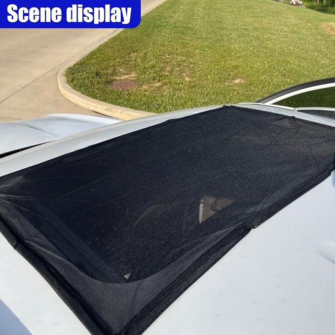 Magnetic Car Sunroof Sun Shade Breathable Mesh (37.4 × 21.7 in) | UV Protection Auto Moonroof Screen Cover, Universal Quick Install Vehicle Window Mesh Bug Net Accessory for Camping, Parking - Image 6