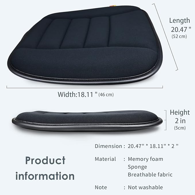 Car Seat Cushion Pad for Home Use Car Driver Seat Office Chair Memory Foam Seat Cushion - Image 3