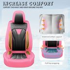 Fit Camry Premium Leather Car Seat Covers for Toyota Camry 2012-2025 2026 - Waterproof，Breathable，All-Weather Seat Cushion Protecto & Airbag Compatible, Full Set Pink&Black - Image 7