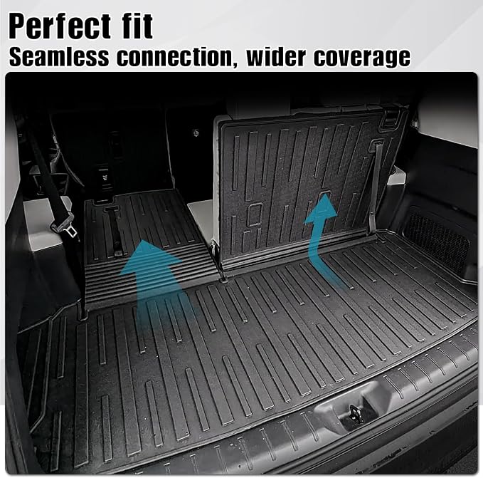 Cargo Mat for Toyota Grand Highlander 2024-2026 Accessories | One-Piece Cargo Liner & Rear Seat Back Protector, All Weather TPE, Non Slip & Odorless & Scratch Proof, Quick Clean - Image 2