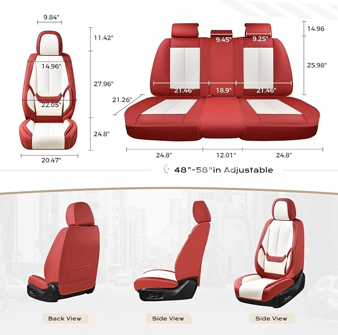 Coverado Car Seat Covers, Seat Covers for Cars, Waterproof Leather Auto Seat Protectors, Leather Car Seat Cushion, Car Interiors Accessories Universal Fit for Most Cars - Image 7