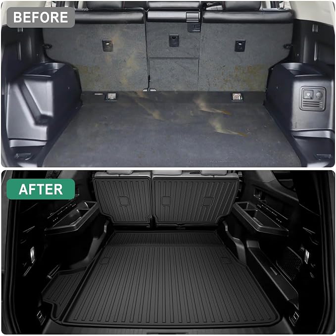 AOMSAZTO Cargo Mat and Backrest Mat Compatible with Toyota 4Runner 2025 2026: TPE All Weather Protection Cargo Liner for SR5/TRD/Limited 6th gen 4 Runner - Anti-Slip Trunk Mat (Only for 5 Seat) - Image 3