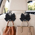 2 Pack Car Purse Hooks, Headrest Hooks for Cars, Black silk | Car Bag Hanger for Groceries, Coats, Umbrellas and Daily Essentials, Bow-Shaped Car Interior Organizer for Handbags and Bags by Unknown