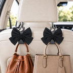 2 Pack Car Purse Hooks, Headrest Hooks for Cars, Black silk | Car Bag Hanger for Groceries, Coats, Umbrellas and Daily Essentials, Bow-Shaped Car Interior Organizer for Handbags and Bags by Unknown