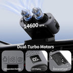 Socool Portable Car Fan Rechargeable Battery Opearated, Clip on Car Seat Headrest 360 Rotatable, 5-Speed Backseat Fans for Baby Rear Facing Cooling with Dual Air Outlets for SUV RV Truck - Image 2