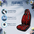 GENANY Vintage Patriotic Flag Car Seat Covers, 2-Piece Front Seat Set | 2-piece polyester front seat cover set, each 35 x 21 x 21 inches, with adjustable straps and hooks - Image 6