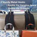 GoldenLife Headrest Hooks for Car, 2 Pack Premium Car Bag Hooks | Secure Heavy-Duty, Elegant & Universal Fit Car Hooks for Purses Handbags Grocery & Backpacks (Black) - Image 4