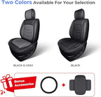 1:1 Custom Car Seat Covers Fit for Toyota RAV4 2019-2025 2026 | Fit for RAV 4 LE, XLE, XLE Premium, Limited Full Set Faux Leather Waterproof Seat Protectors(5-Seater, Black&Grey) - Image 3