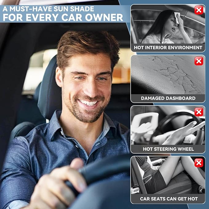 for BMW X7 2018-2025 2026 Windshield Sun Shade - 4 Layers Car Sunshade | Front Windows Shade Cover Custom Fit BMW X7 sunshade 250T Retractable Shade Blocks UV Rays Car Accessories - Image 7