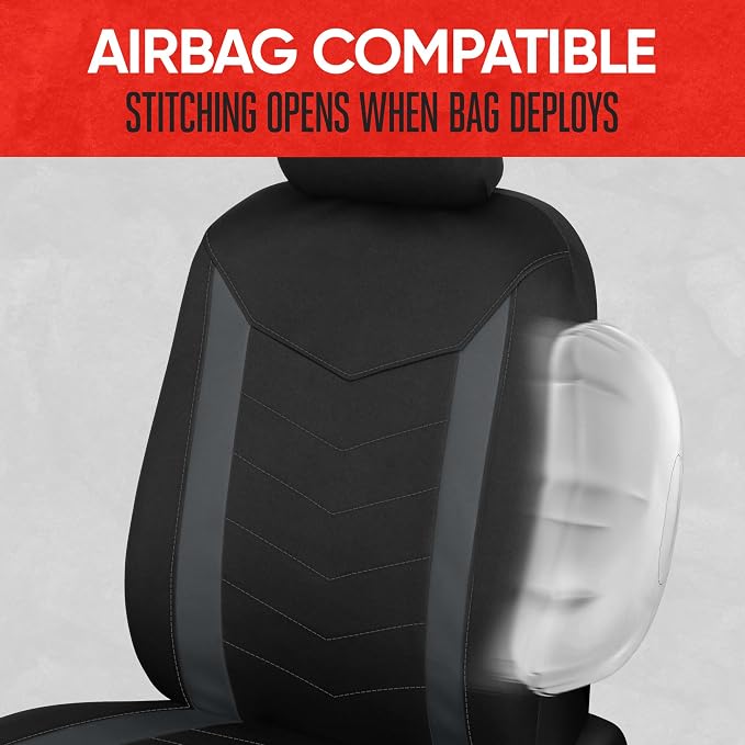 Motor Trend SpillGuard 2 Charcoal Gray Seat Covers for Cars & Seat Covers for Trucks - Neoprene Waterproof Car Seat Covers Front Seats Only - SUV Seat Covers Protector - Forros para Asientos de Carro - Image 7