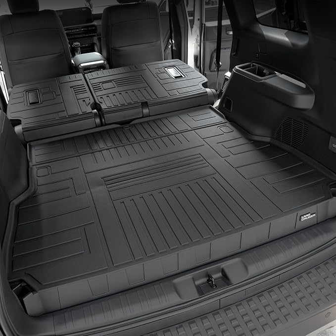 Cargo Mat for 2024-2026 Toyota Land Cruiser Accessories | Full-Coverage Cargo & Backrest Protection, Odorless TPE, All-Weather Protection, Folds with Rear Seats, 3D Custom Fit - Image 2