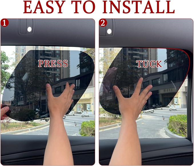 2 PCS Side Window Sun Shade,Universal Car Side Window Sun Shades | Car Window Sun Shade for Baby,Universal Fit for Glare Shield and UV Protection,Easy to Install & Remove - Image 2