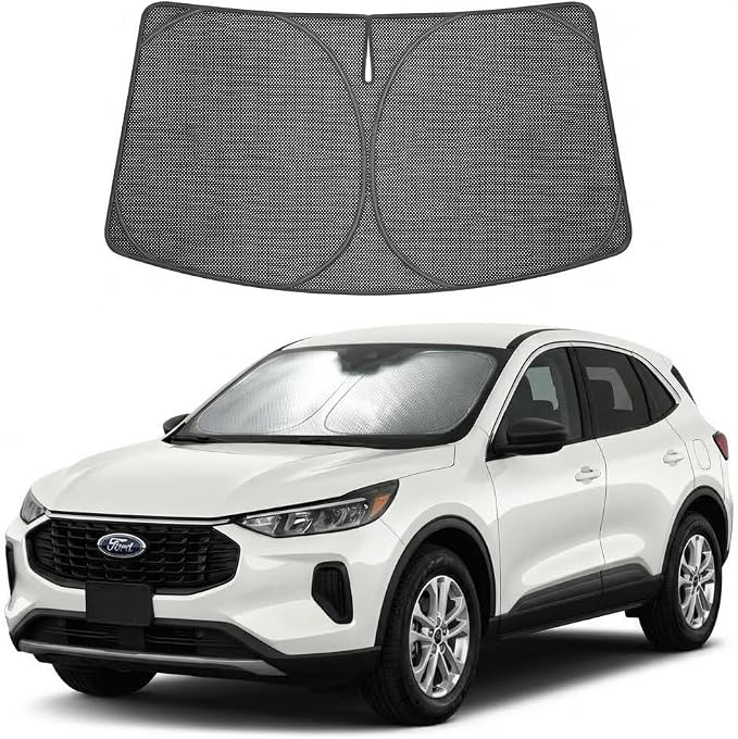 Proadsy Custom Fit 2020-2026 Ford Escape Windshield Sun Shade, Blocks Heat | Ice Crystal Micro-Refraction Blocks 99% UV, Drops Cabin Temp 54°F. Foldable Full Coverage for Summer Parking/Camping Privacy by Proadsy