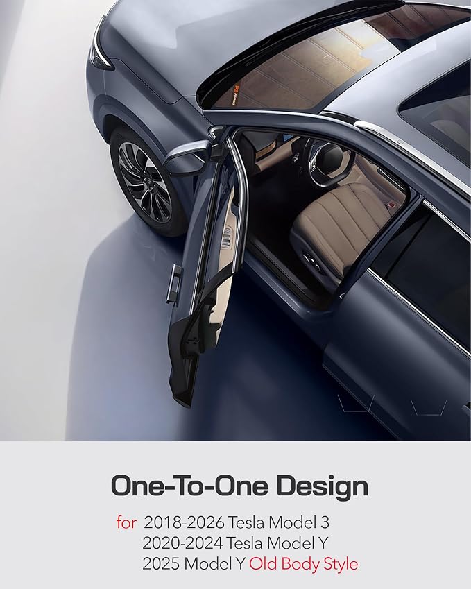Pigenius Windshield Sun Shade for Tesla Model 3 2018-2026, Model Y 2020-2025 Old Body Style, Custom Front Window Sunshade - Leather - Image 2